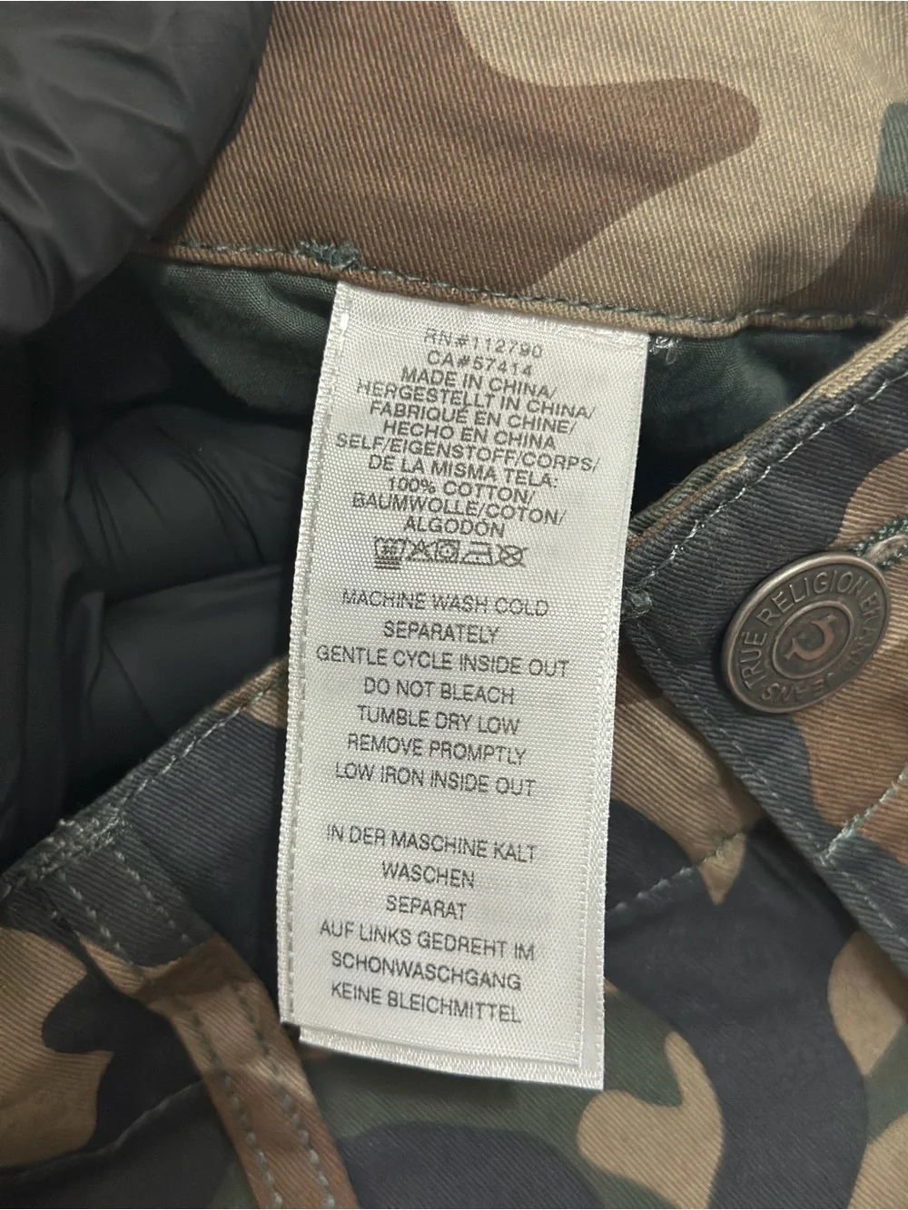 True Religion Camo Cargo Shorts Men’s Size 30 NWT Military Utility Cotton